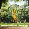 10-Inch Metal Wind Spinner Golden Retriever Under Willow Tree 3D Dog Wind Spinner, Unique Metal Hanging Kinetic Wind Sculpture Ornament Yard Art Garden Patio Lawn Indoor Outdoor Decor (2) view 4