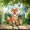 10-Inch Metal Wind Spinner Shiba Inu with Himalayan Wild Flower 3D Dog Wind Spinner, Unique Metal Hanging Kinetic Wind Sculpture Ornament Yard Art Garden Patio Lawn Indoor Outdoor Decor view 2