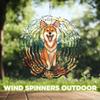 10-Inch Metal Wind Spinner Shiba Inu with Himalayan Wild Flower 3D Dog Wind Spinner, Unique Metal Hanging Kinetic Wind Sculpture Ornament Yard Art Garden Patio Lawn Indoor Outdoor Decor view 4