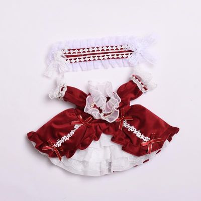 10 cm, 17 cm, 38 cm, Trendy Dolls Change Clothes, Casual and Cute Suits | Multi-Scene Matching (Burgundy loli Dress Set (38cm))