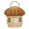 Acorn Shaped Wicker Handbag - Handwoven Rattan Straw Crossbody Bag | Mushroom Design Naturals Basket Purse(A) view 1