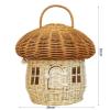Acorn Shaped Wicker Handbag - Handwoven Rattan Straw Crossbody Bag | Mushroom Design Naturals Basket Purse(A) view 2