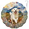 10-Inch Metal Wind Spinner White Golden Retriever with Ducks 3D Dog Wind Spinner, Unique Metal Hanging Kinetic Wind Sculpture Ornament Yard Art Garden Patio Lawn Indoor Outdoor Decor (2) view 1