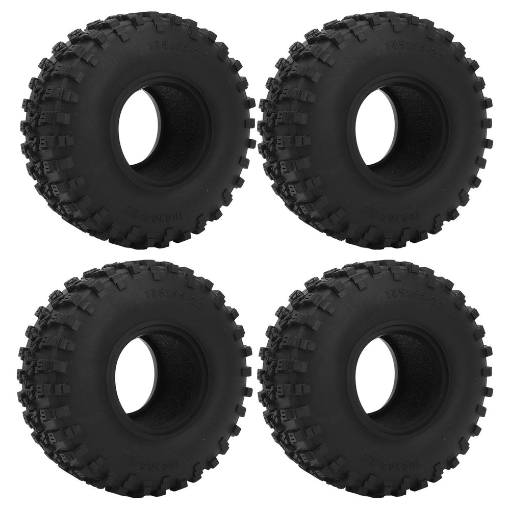 4Pcs 2.2in RC Crawler Tires, Rubber Soft Replacement RC Car Wheel Tyre for SCX10 1/10 RC Crawlers, Durable Off - Road Tires with Strong Grip and Uneven Texture, Perfect for Rough T