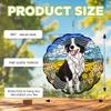 10-Inch Metal Wind Spinner Border Collie in Yellow Flower Field 3D Dog Wind Spinner, Unique Metal Hanging Kinetic Wind Sculpture Ornament Yard Art Garden Patio Lawn Indoor Outdoor Decor (2) view 3