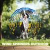 10-Inch Metal Wind Spinner Border Collie in Yellow Flower Field 3D Dog Wind Spinner, Unique Metal Hanging Kinetic Wind Sculpture Ornament Yard Art Garden Patio Lawn Indoor Outdoor Decor (2) view 4