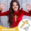 Alasum Halloween Cosplay Plastic Cross Necklace Pendant Stylish Religious Accessory for Men Women Unique Decorative Costume Jewelry view 4