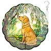 10-Inch Metal Wind Spinner Golden Retriever Under Willow Tree 3D Dog Wind Spinner, Unique Metal Hanging Kinetic Wind Sculpture Ornament Yard Art Garden Patio Lawn Indoor Outdoor Decor (1) view 1