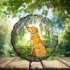 10-Inch Metal Wind Spinner Golden Retriever Under Willow Tree 3D Dog Wind Spinner, Unique Metal Hanging Kinetic Wind Sculpture Ornament Yard Art Garden Patio Lawn Indoor Outdoor Decor (1) view 2