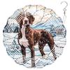 10-Inch Metal Wind Spinner German Shorthaired Pointer Dog in Snow 3D Dog Wind Spinner, Unique Metal Hanging Kinetic Wind Sculpture Ornament Yard Art Garden Patio Lawn Indoor Outdoor Decor (2) view 1