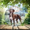 10-Inch Metal Wind Spinner German Shorthaired Pointer Dog in Snow 3D Dog Wind Spinner, Unique Metal Hanging Kinetic Wind Sculpture Ornament Yard Art Garden Patio Lawn Indoor Outdoor Decor (2) view 2