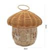 Acorn Shaped Wicker Handbag - Handwoven Rattan Straw Crossbody Bag | Mushroom Design Naturals Basket Purse(C) view 2
