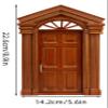 1:12 Miniature Dollhouse Villa Door, Simulation Wooden Door with Antique Style, Classical Columns and Arched Window view 4