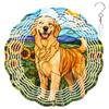 10-Inch Metal Wind Spinner Golden Retriever in Sunflower Field 3D Dog Wind Spinner, Unique Metal Hanging Kinetic Wind Sculpture Ornament Yard Art Garden Patio Lawn Indoor Outdoor Decor view 1