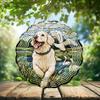 10-Inch Metal Wind Spinner White Golden Retriever with Ducks 3D Dog Wind Spinner, Unique Metal Hanging Kinetic Wind Sculpture Ornament Yard Art Garden Patio Lawn Indoor Outdoor Decor (1) view 2