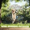 10-Inch Metal Wind Spinner White Golden Retriever with Ducks 3D Dog Wind Spinner, Unique Metal Hanging Kinetic Wind Sculpture Ornament Yard Art Garden Patio Lawn Indoor Outdoor Decor (1) view 4