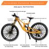 Generisch Finger Bicycle Model, 1:10 Mountain Bike Model Toy, Finger Mountain Bike Model Ornaments, Miniature Fingers Bike, Mini Bend Bicycle Models (Yellow) view 4