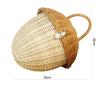 Acorn Shaped Wicker Handbag - Handwoven Rattan Straw Crossbody Bag | Mushroom Design Naturals Basket Purse(D) view 2