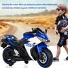 12V Kids Electric Motorcycle with Training Wheels, LED Light-Up Wheels & Manual Hand Throttle, Ride On Toy for Boys Girls Ages 3-8 (Blue+ Plastic+ 50-99 Lbs) view 3