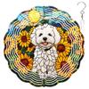 10-Inch Metal Wind Spinner Bichon Frise in Sunflower Field 3D Dog Wind Spinner, Unique Metal Hanging Kinetic Wind Sculpture Ornament Yard Art Garden Patio Lawn Indoor Outdoor Decor (3) view 1