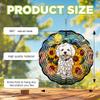 10-Inch Metal Wind Spinner Bichon Frise in Sunflower Field 3D Dog Wind Spinner, Unique Metal Hanging Kinetic Wind Sculpture Ornament Yard Art Garden Patio Lawn Indoor Outdoor Decor (3) view 3