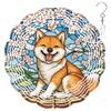10-Inch Metal Wind Spinner Shiba Inu Under Cherry Blossom Tree 3D Dog Wind Spinner, Unique Metal Hanging Kinetic Wind Sculpture Ornament Yard Art Garden Patio Lawn Indoor Outdoor Decor (1) view 1