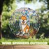 10-Inch Metal Wind Spinner Shiba Inu Under Cherry Blossom Tree 3D Dog Wind Spinner, Unique Metal Hanging Kinetic Wind Sculpture Ornament Yard Art Garden Patio Lawn Indoor Outdoor Decor (1) view 4