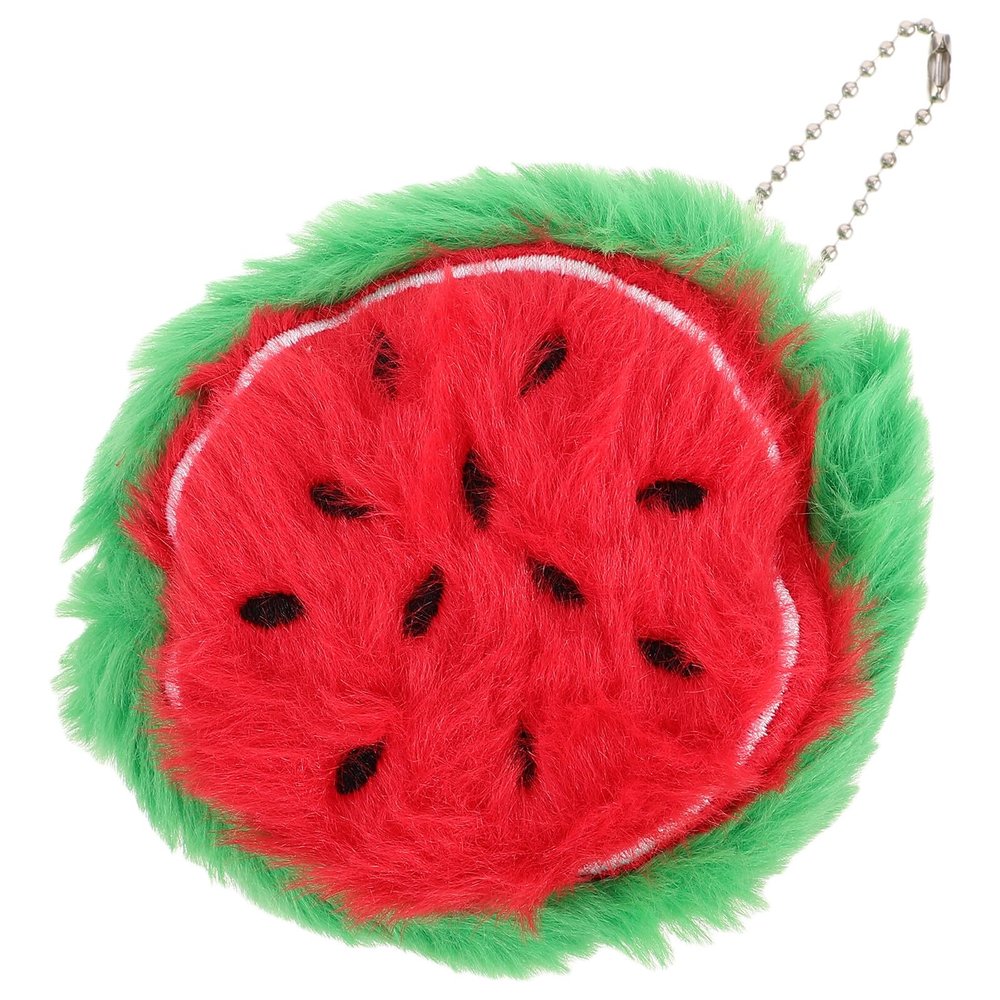 Alasum Plush Watermelon Coin Purse for Soft Keychain Wallet Lightweight Pouch Cute Backpack Charm Creative Fruit Shape Holder