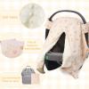 2-in-1 Baby Car Seat Cover, Baby Car Seat Canopy, Mom Nursing CoverEasy to Install ShieldMulti-Purpose | Winter Warm & Summer Shade Use (Light Pink) view 4