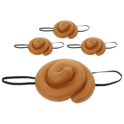 Alasum 4pcs Funny Simulation Poop Hat Unique Masquerade Headwear Unisex Costume Prop for Halloween Party Festival Celebration