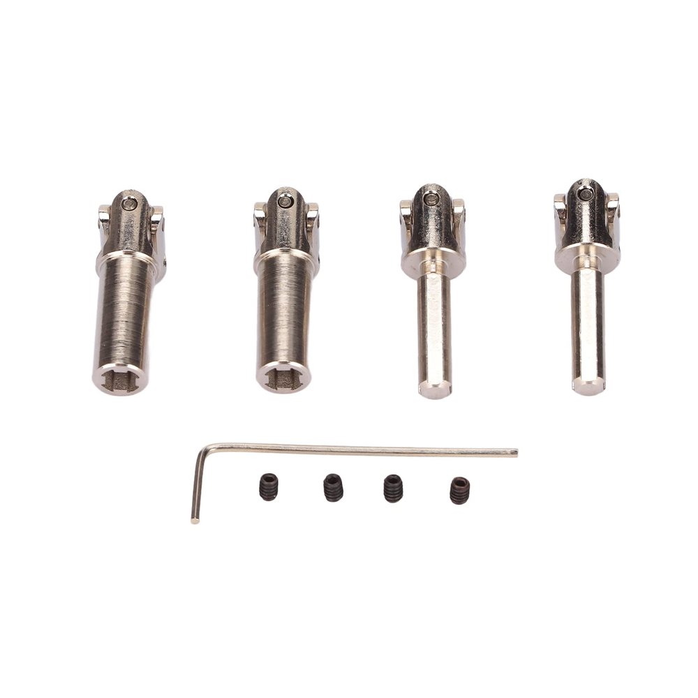 2Pcs RC Drive Shaft Steel Material Adjustable 42-55mm/1.7-2.2in, Metal RC Drive Transmission Shaft, Silver Color Upgrade Parts for HBX 1/24 2098B Climbing Car, Durable and Easy
