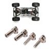 2Pcs RC Drive Shaft Steel Material Adjustable 42-55mm/1.7-2.2in, Metal RC Drive Transmission Shaft, Silver Color Upgrade Parts for HBX 1/24 2098B Climbing Car, Durable and Easy view 2