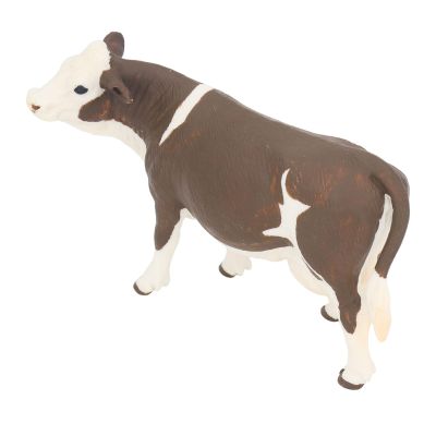 Alomejor Highland Cow Decor, Cow Figurine Simmental Model with Vivid Colors and Lifelike Details, Soft Plastic Farm Animal Toy for Table Shelf Decor
