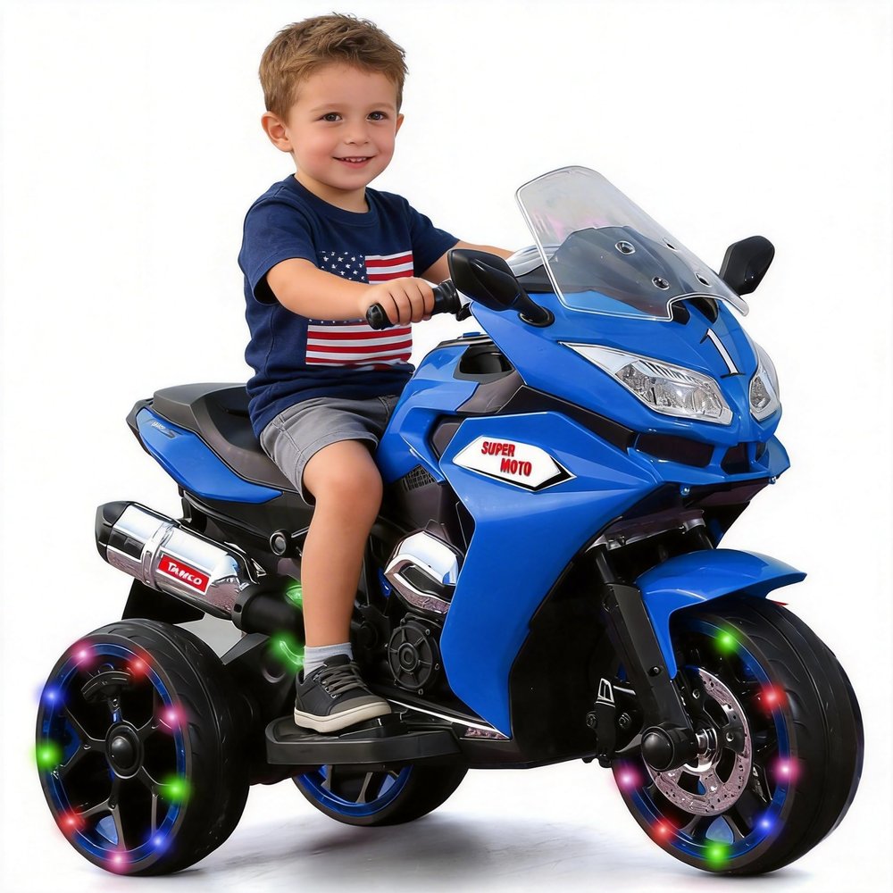 12V Kids Electric Motorcycle with Light-Up Wheels