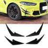 4pcs Front Bumper Splitter Fins ABS Light Weight Body Spoiler Canards Trim Compatible with M3 M4 G80 G81 G82 G83 Canard (Black) view 2