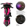 12V Kids Electric Motorcycle with Training Wheels, LED Light-Up Wheels & Manual Hand Throttle, Ride On Toy for Boys Girls Ages 3-8 (Pink +Plastlc +50-99 Lps) view 4