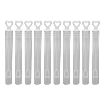 Small Bubble Wands Heart Shaped Transparent Bubble Blowing Toys for Wedding Party Favors Outdoor Activities Plastic 10PCS 4.1 Inch