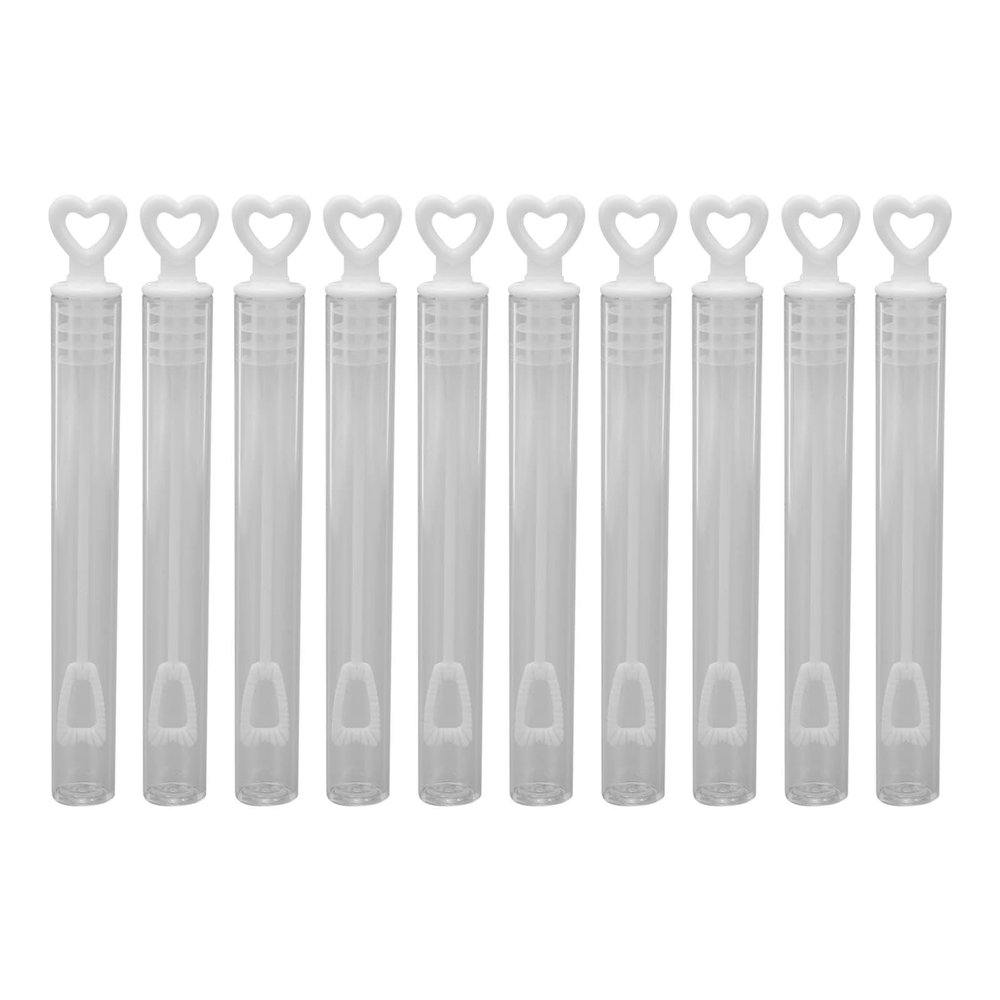 Small Bubble Wands Heart Shaped Transparent Bubble Blowing Toys for Wedding Party Favors Outdoor Activities Plastic 10PCS 4.1 Inch