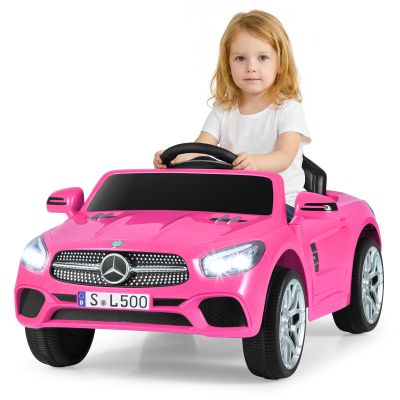 Licensed Mercedes Benz SL500 12V Ride on Car by INFANS with Remote Control, LED Lights, Bluetooth, Music, Horn for Girls Boys Aged 3+ (Pink)