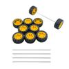 10PCS Toy Car Wheel Rubber Wheel with 5PCS Round Rod Shaft Axles for RC Car Truck Robot DIY Model Toy Parts (2x34mm Yellow) view 1