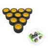 10PCS Toy Car Wheel Rubber Wheel with 5PCS Round Rod Shaft Axles for RC Car Truck Robot DIY Model Toy Parts (2x34mm Yellow) view 2