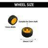 10PCS Toy Car Wheel Rubber Wheel with 5PCS Round Rod Shaft Axles for RC Car Truck Robot DIY Model Toy Parts (2x34mm Yellow) view 4