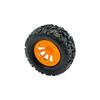 10PCS Toy Car Wheel RC Car Rubber Tire Wheel with 5PCS Round Rod Shaft Axles for RC Car Truck Robot DIY Model Toy Parts(2x44mm Orange) view 3