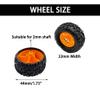 10PCS Toy Car Wheel RC Car Rubber Tire Wheel with 5PCS Round Rod Shaft Axles for RC Car Truck Robot DIY Model Toy Parts(2x44mm Orange) view 4