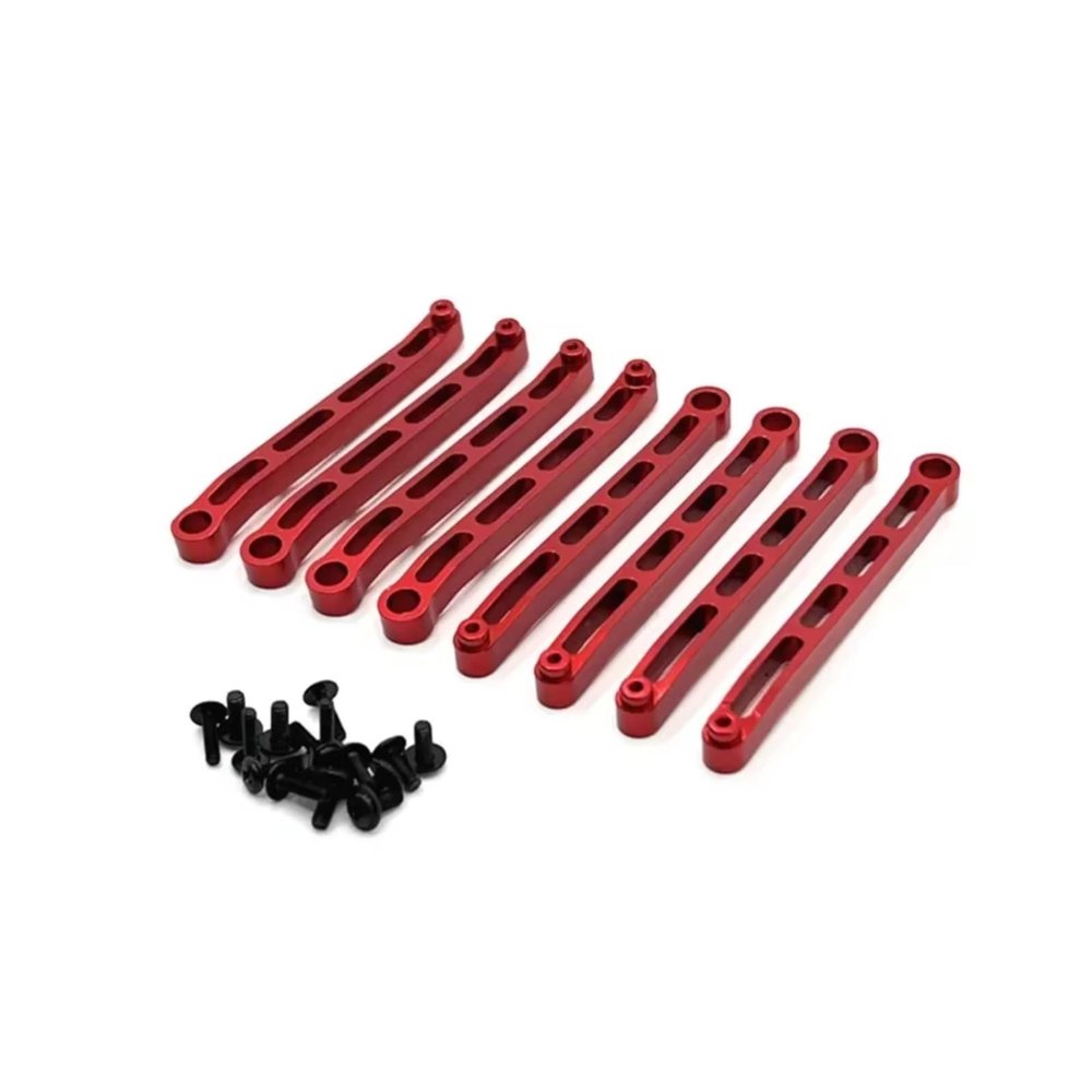 RC Car Accessories For MN78 For MN168 1/12 Metal Chassis Links Pull Rod Tie Set RC Car Trucks Tracked Vehicles Parts Accessories Upgrades Replacement Repair(Red)