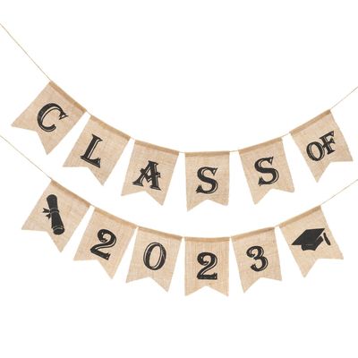 Holibanna Class of Graduation Banner Linen Hanging Decoration for Party Background Sturdy Banner for Graduation Celebration Easy to Assemble Photo Prop for Indoor Outdoor Use