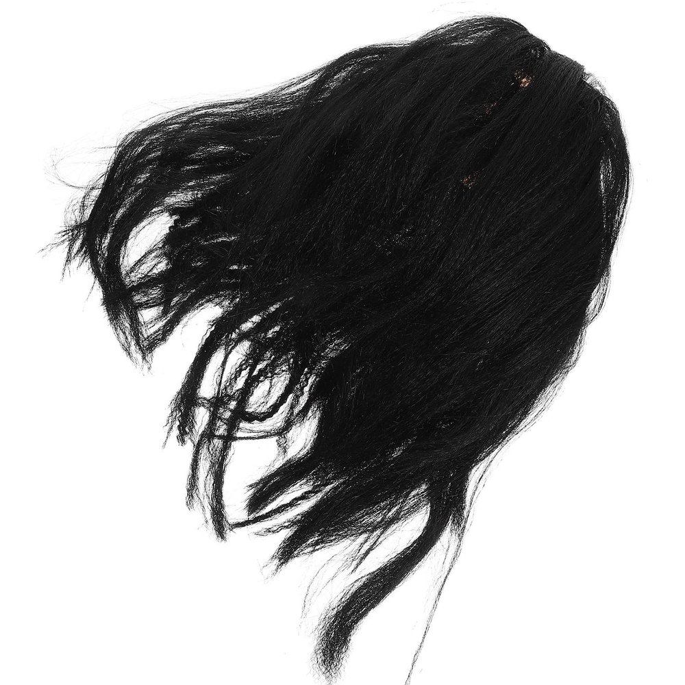 COOLHIYA Bald Man Cosplay Wig Black Skin-friendly Realistic Hair for Halloween Masquerade Party Costume Accessory Unisex Funny Fancy Dress Wig for Men Women