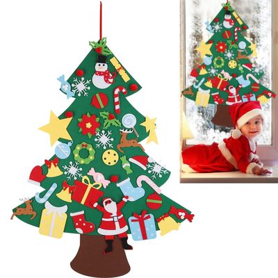39" Felt Christmas Tree & 41PCS Wall Hanging Detachable Ornaments Xmas Gift DIY