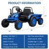 12V Ride on Tractor with Trailer, Kids' Electric Vehicles with Remote Control, 3-Gear-Shift Ground Loader, USB, LED Headlights, Tractor Toy for Boys Girls view 2