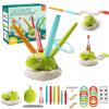 clhjinruoliu 3 in 1 Dinosaur Rocket Launcher, Dinosaur Jumping Toy, Ring Toss & Musical Jumping for Kids, Indoor & Outdoor Sports Toys with Remote Control, Active Outside Toy Gift Kids Ages 4-8 view 1